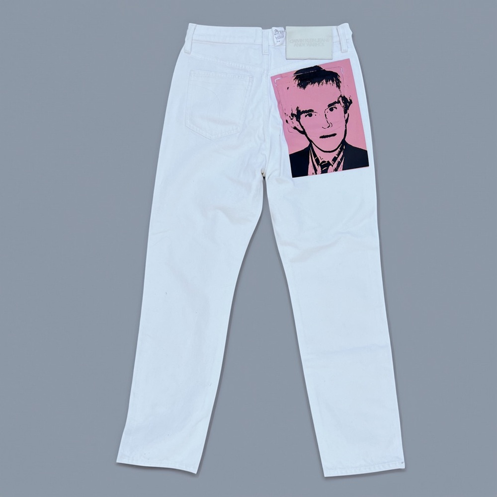 NWT Andy Warhol Calvin Klein collaboration white denim jeans size 29